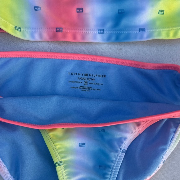 Tommy Hilfiger Kids Bikini in Pink, Blue, and Yellow - Picture 2 of 3